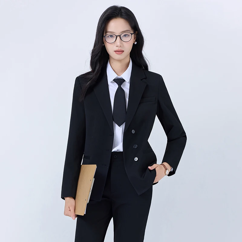 

Formal Pantsuits Uniform Styles Women Autumn Winter Business Work Wear Professional Blazers Set with Pants and Jackets Coat