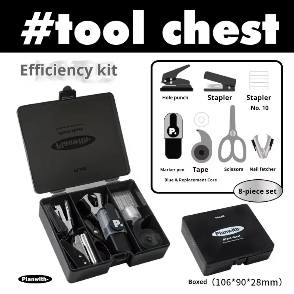 

8Pcs/Box Kawaii Student Stationery Set Ins Mini Office Efficiency Set Scrapbook Tool Stapler Tape Puncher Stapler Machine Set