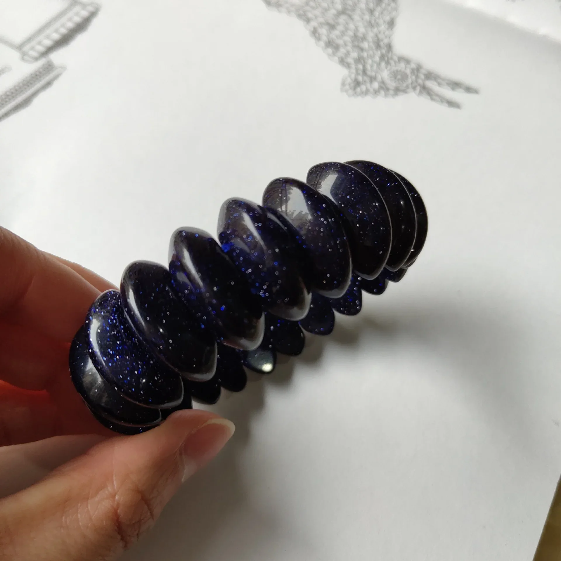 

2024 Энергетический браслет из натурального синего песчаного камня 12*25 мм, ювелирные изделия из ниток, драгоценные камни, ювелирные изделия, мужские и женские подарки оптом!