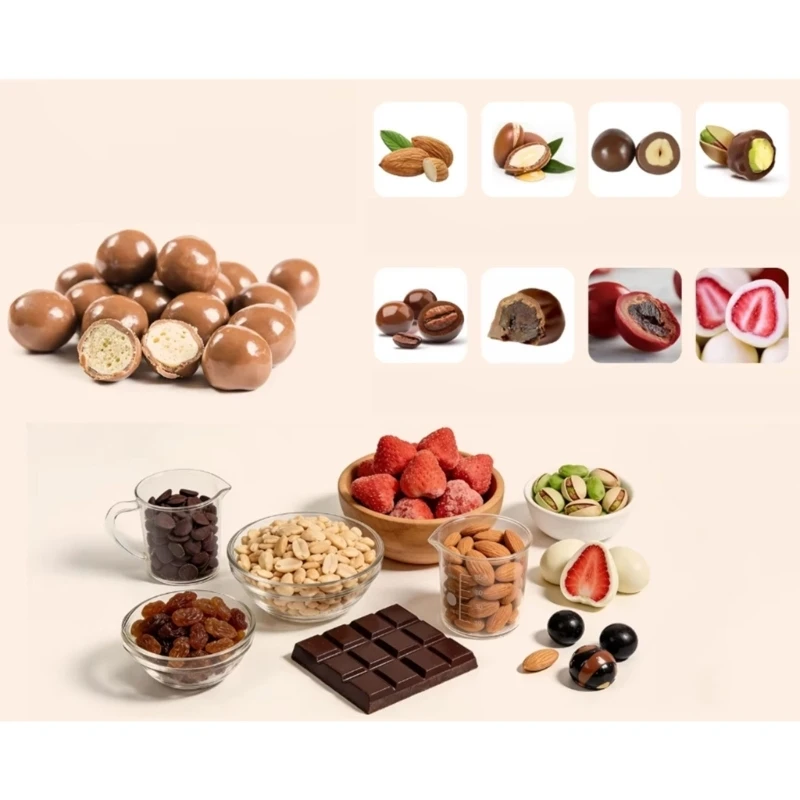 M7DF Efficient Chocolate and Candy Coating Attachment Suitable for 4.5QT 5QT Mixers Stainless Steel Texture