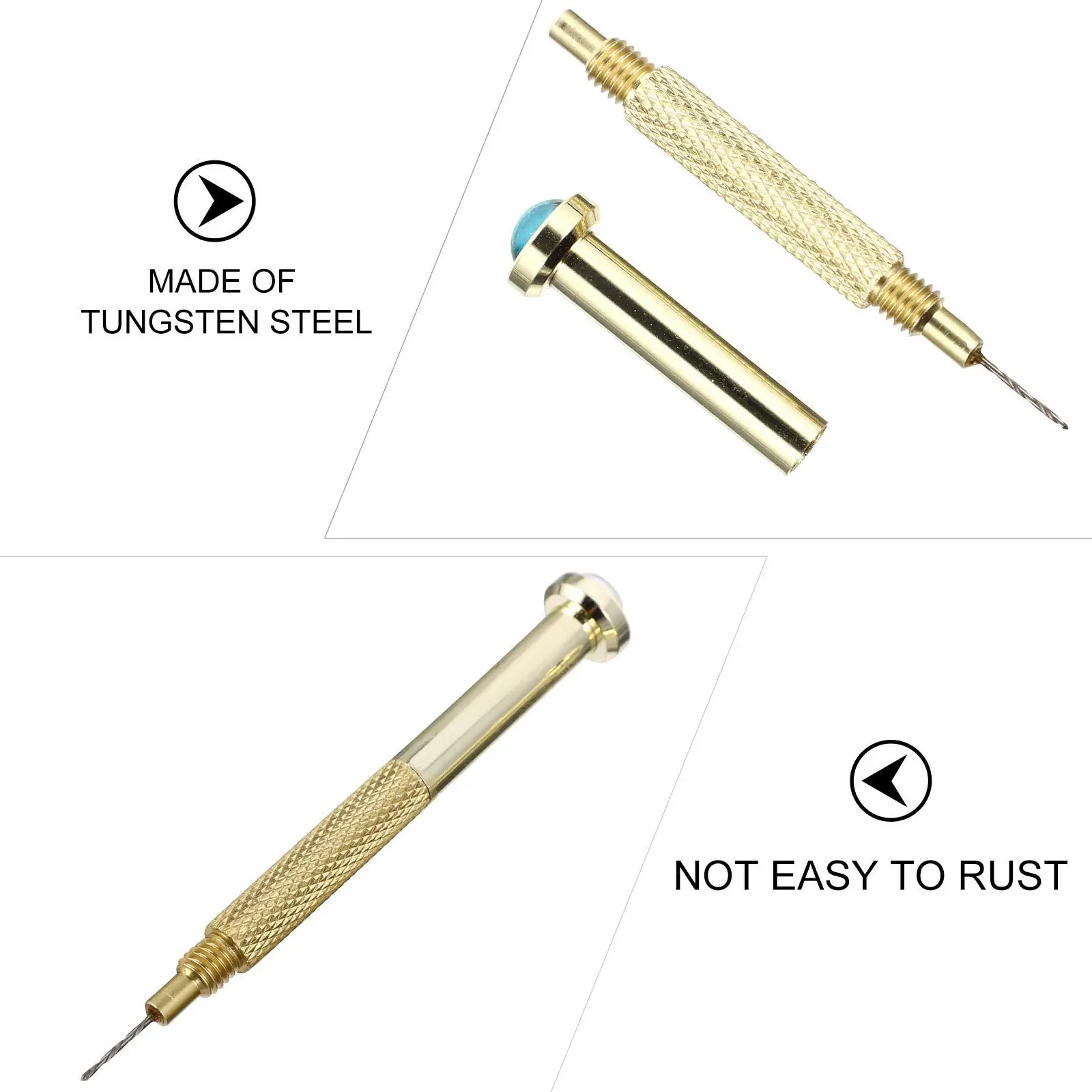 3pcs Nail Drilling Tool Random Color for Acrylic Gel Tip DIY Piercing Device Hand Drills File Accessories Jewelry Tool Long