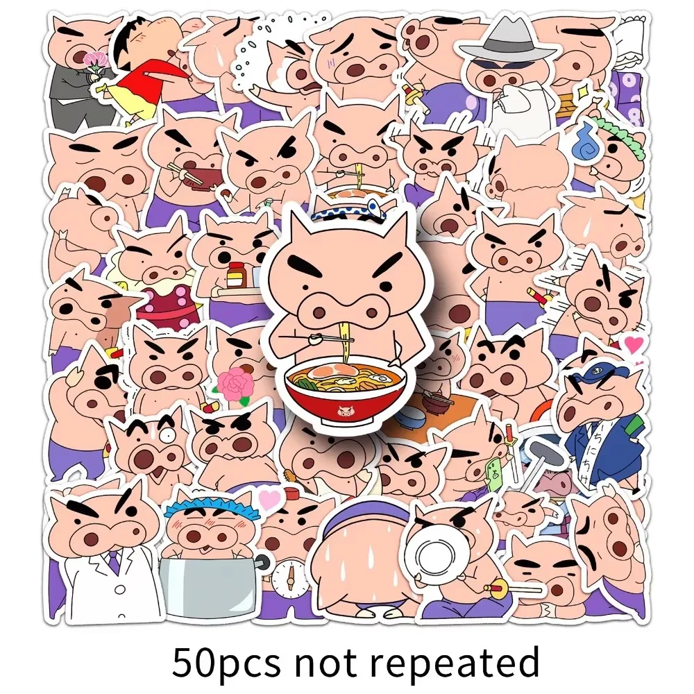 50 قطعة شخصية تلوين السمين خنزير صغير الكتابة على الجدران ملصقات الجمالية الشارات الاطفال لعبة كمبيوتر محمول الثلاجة القرطاسية ملصق هدية