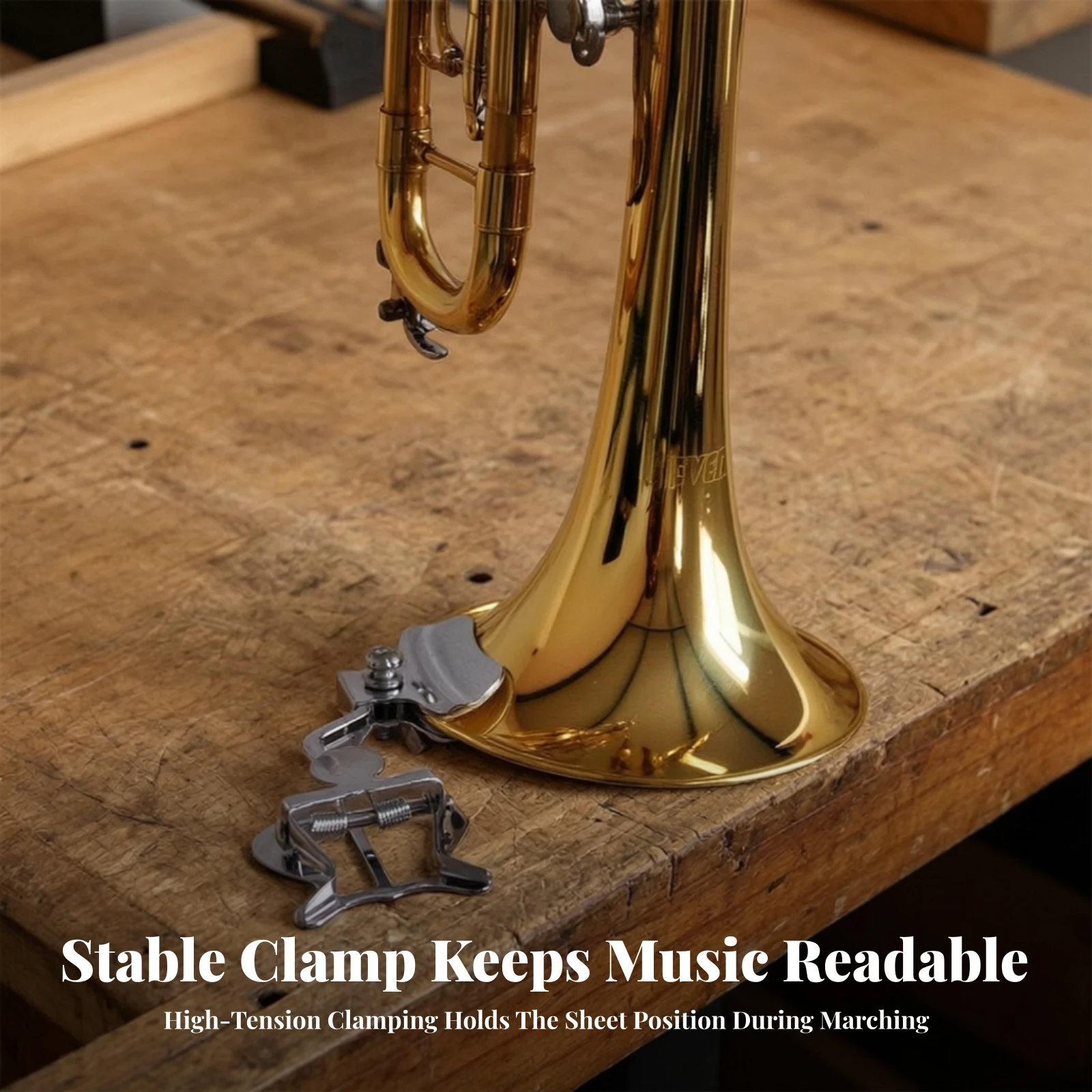 Marching Sheet Music Clip Lightweight Marching Band Music Lyre Holder Adjustable Accessory Long-Lasting for Trombonists