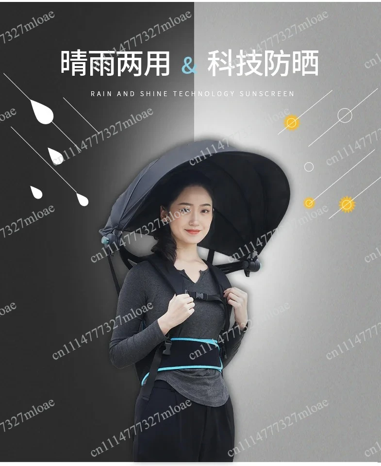 

Folding Umbrella Portable Hiking Outdoor Labor Cycling Fishing Backpack Parasol