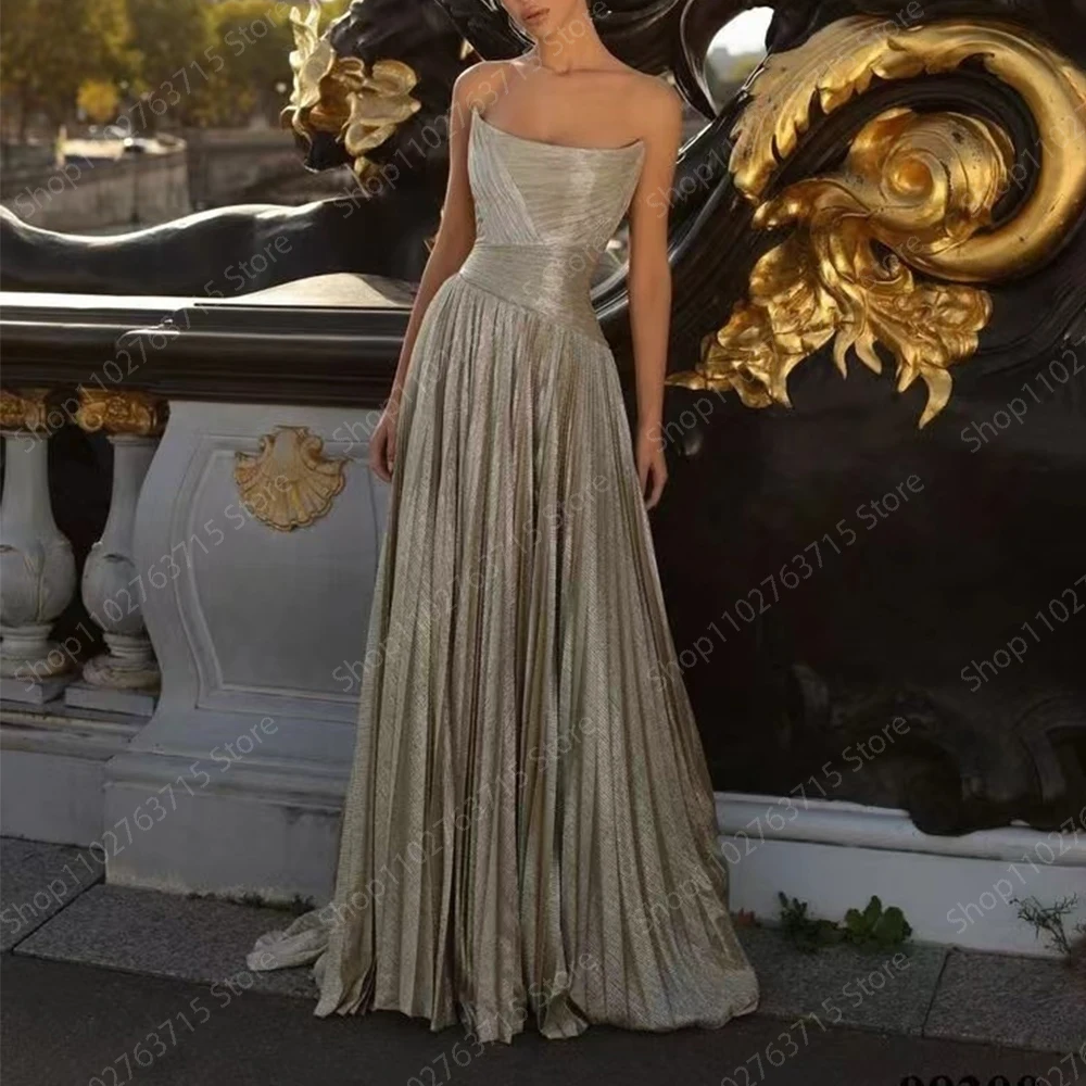 

Elegant Long Prom Dresses for Women Strapless Floor-Length A-Line Prom Party Wedding Gala Dress Special Events Maxi 2024