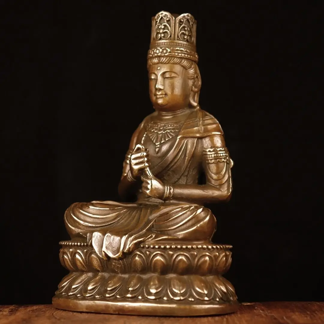 

Imitation brass Dainika Buddha statue Buddha statue Shakyamuni Buddha Tathagata Three Treasures Buddha bronze statue