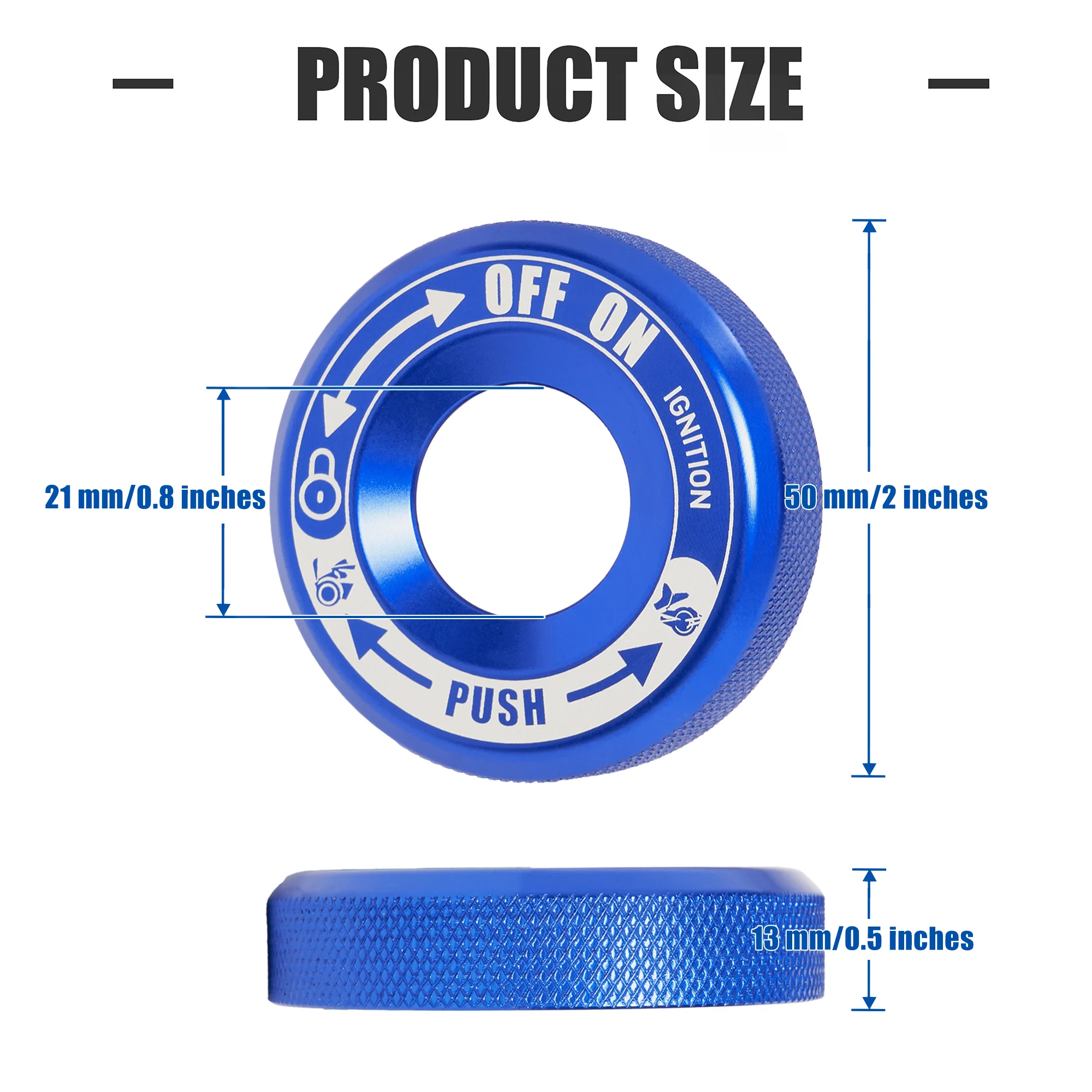 

Precision-Crafted Blue Aluminum Ignition Key Switch Cover The Finishing Touch & Protective Start Lock Cap for Can Am Spyder F3