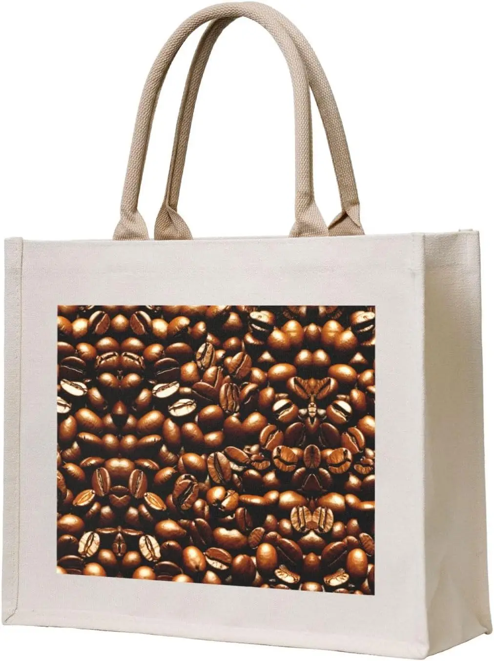 Funny Roasted Coffee Beans Canvas Carrying Tote Bag,Personalized Present Bag, Womens Tote Bag For Yoga, Work,