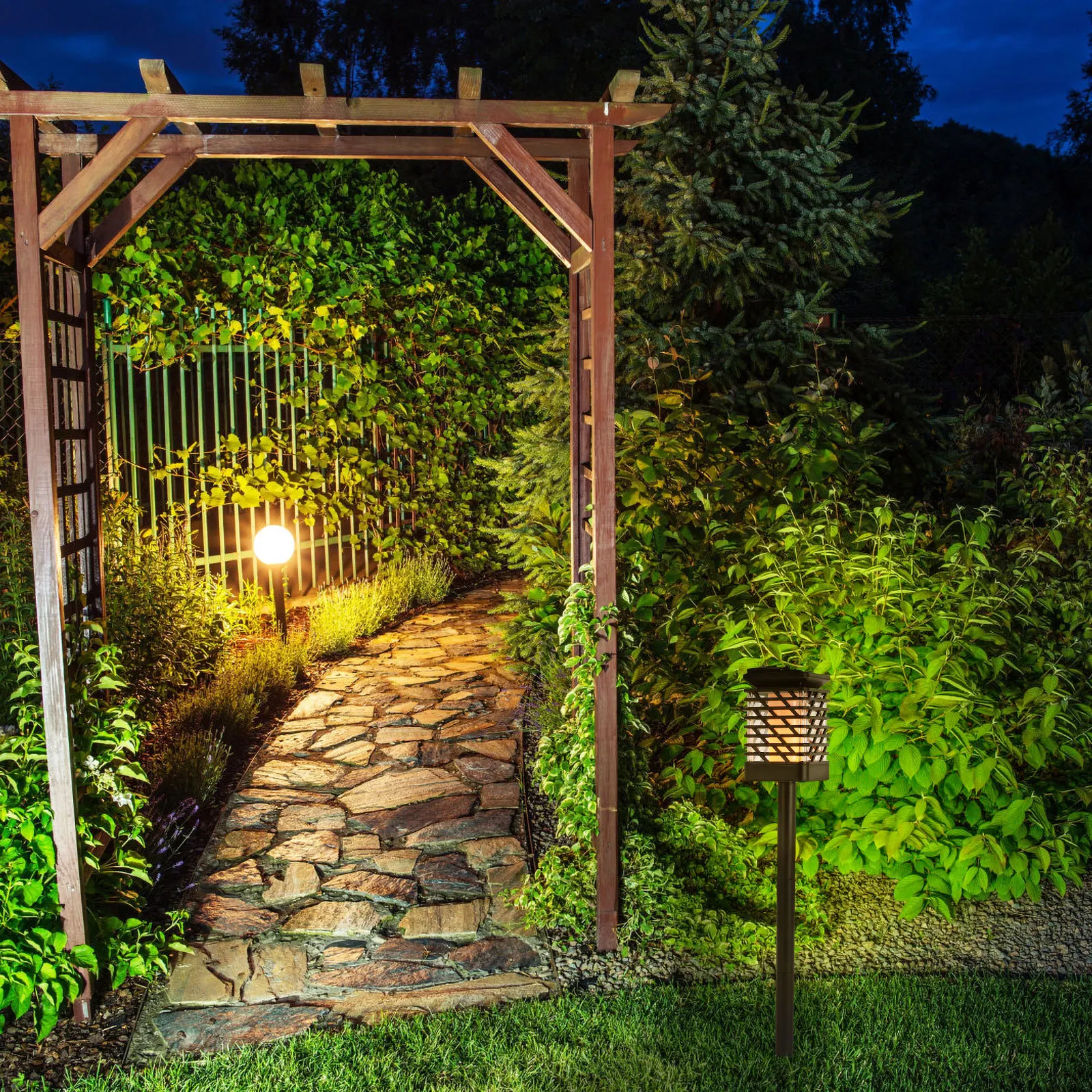 

1Pcs Vintage Solar Pathway Light Weather-Resistant Garden Lantern Easy Install Outdoor Hanging Yard Wall Landscape Lamp