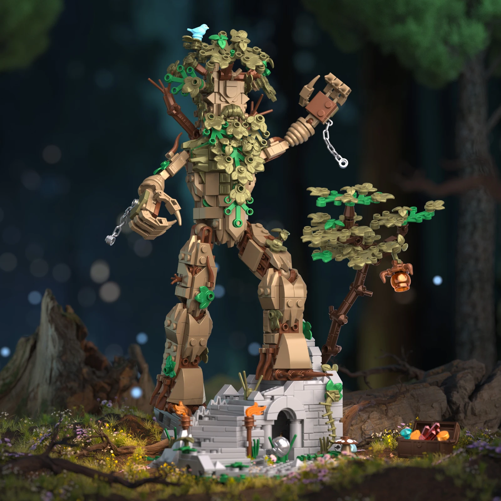 

942PCS Ancient City Spirit Tree Building Blocks Arboreal Tree Human Myth Figure Model DIY Assembly Bricks Toy Gift