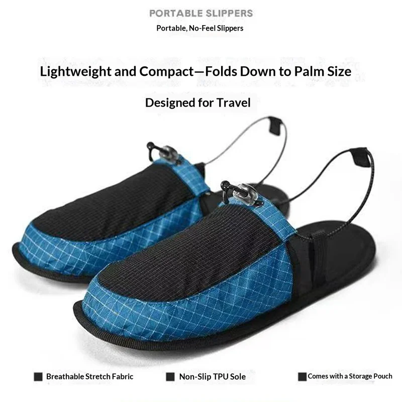 Outdoor travel, river trekking, ultra-lightweight, foldable, non-slip, portable camping, beach, and hotel slippers