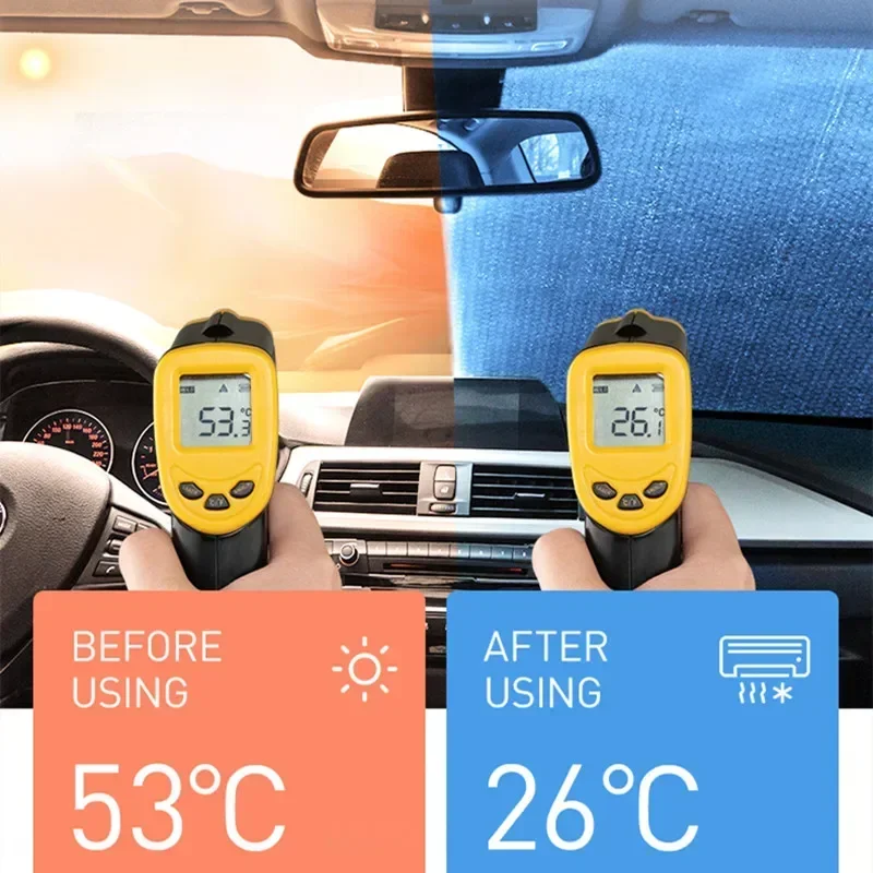 140cm Car Windshield Foldable Sun Shade Visor Cover Block Reflector Portable Breathable Anti UV Protector Screen Free image 3