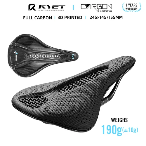 Sillín RYET de carbono con estampado 3D, asientos de bicicleta de 145/155MM 7*9 para hombres y mujeres, accesorios de ciclismo de grava de montaña superligeros para carretera MTB
