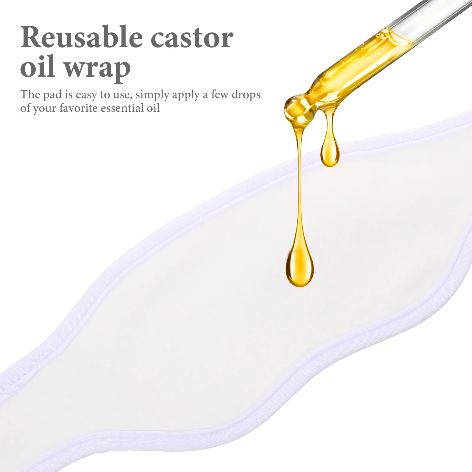 

Reusable Castor Oil Neck Pack Wrap Essential Oil Pack Soft Neck Compress Wrap with Hook Loop Fastener for Sleep