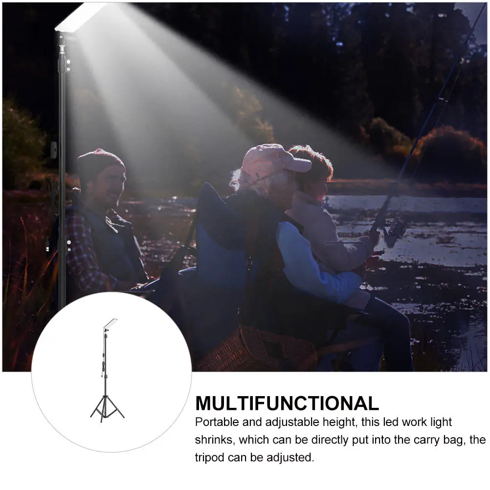 

Outdoor Camping Light Portable Led Work Lamp Adjustable Tripod Waterproof Fireproof Lantern For Camping Hiking Backpacking