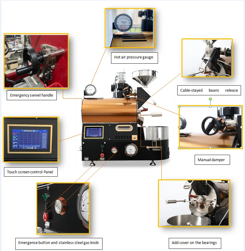 Newest Factory 1kg Coffee Roaster Household/Shop/Commercial Coffee Roasting Machine Tostadora De Cafe