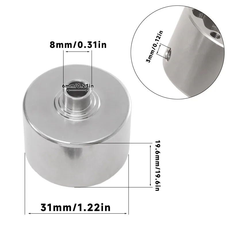 

AINY-For FS 1/8 Off-Road Desert Truck GT 336146 RC Car Accessories- Upgrade Metal Differential Housing Kit