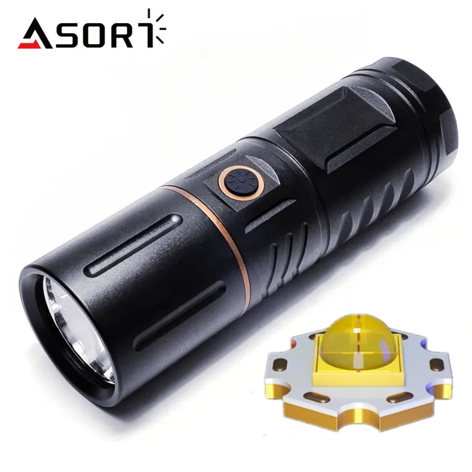 Strong Light Lamp T40 LED Flashlight USB Rechargeable Ultra-Bright Torch High Power Lantern Built-in 3*18650 Lithium Batteries