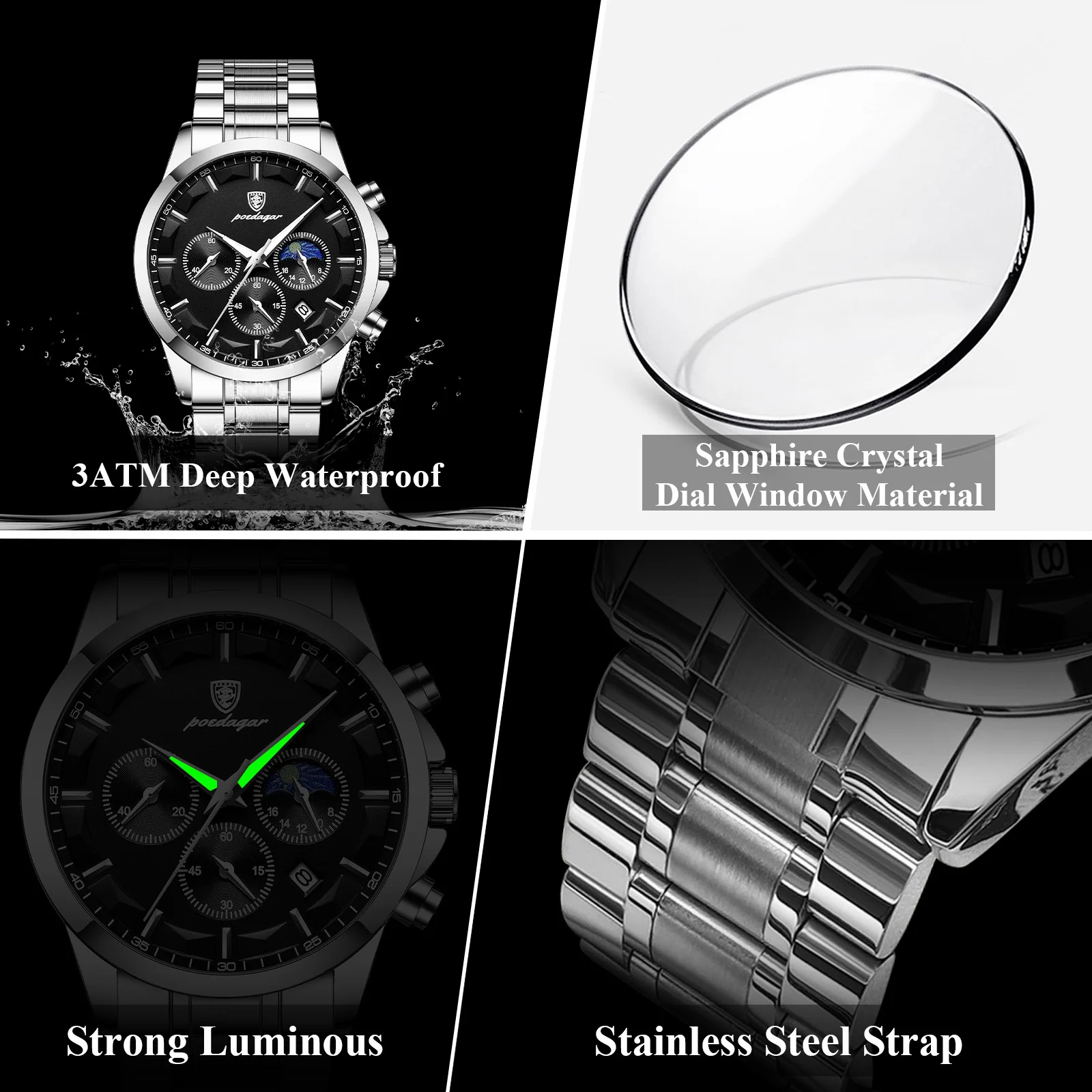 Men's Waterproof Luminous Chronograph Watch