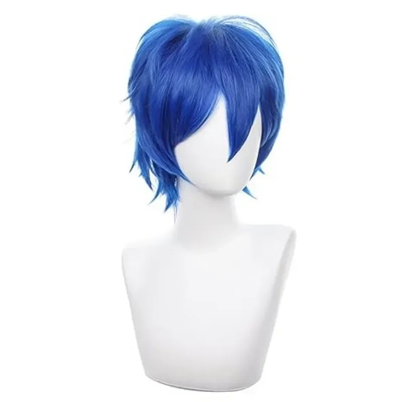 Anime Kaito Cosplay Wig Short Blue Mixed Heat Resistant Synthetic Hair Party Wigs image 2