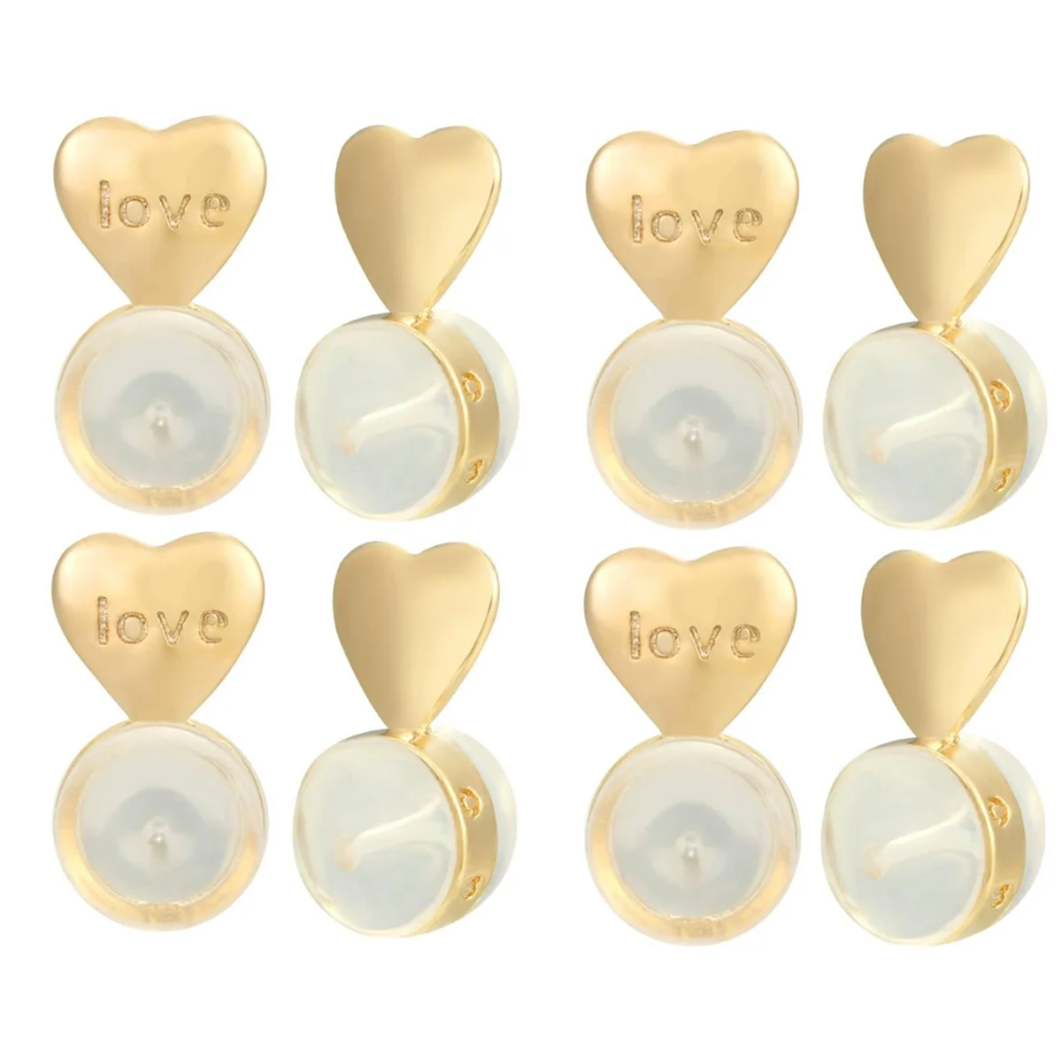 8PCS Earring Backs for -Ears, Earring Lifter Backs Replacements for Heavy