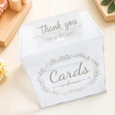 Wedding Acrylic Clear Clear Card Box with Lock for Party Bride Wedding Card Box With Lock Keepsake Photos Gifts