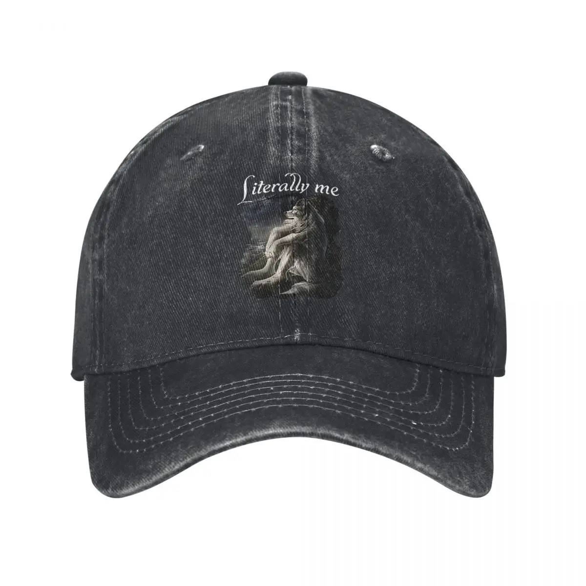 

Literally Me, Wolf Meme, Oversized Fit, Hip Hop Vintage demin Cap Breathable Design Women Hat Men's Baseball Cap
