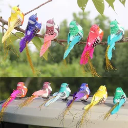 Pluma Artificial de 6 piezas, pájaro falso, decoración de Navidad, Animal de espuma, adorno de jardín de casa, regalo, modelo de pájaro artesanal