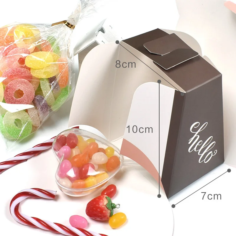10/20PCS Jungle Safari Cat Pig Animal Candy Box Baby Shower Gift Box Children Birthday Favors Packaging Bag Party Supplies