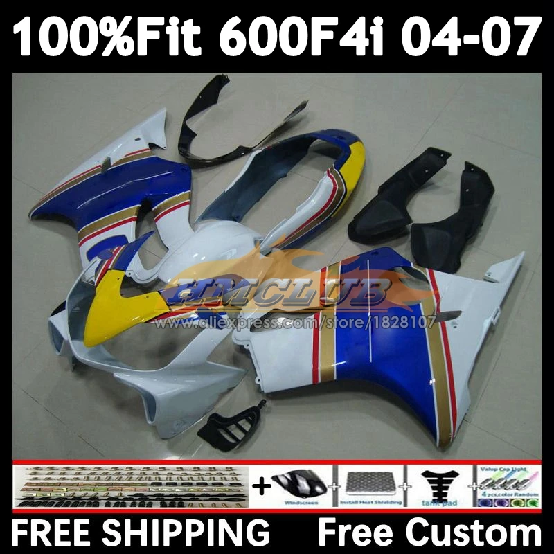 

Injection Body For HONDA CBR600 FS CBR 600F4i 600 Rothmans Blue F4i 04 05 06 07 53No.1 CBR600F4i 2004 2005 2006 2007 OEM Fairing