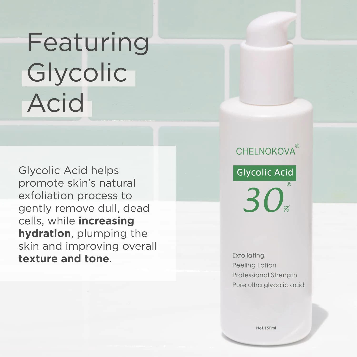 Skin Care Revitalizing Body Lotion with 30% Glycolic AHA, Simple and Effective Multi-Purpose Daily Exfoliates with Anti-Aging,