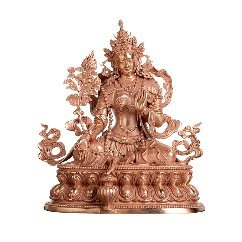 Wealth Tianmu Buddha Statue Tantra Pure Bronze Goddess of Wealth Tibetan Home Worship Ornament Basudara image 4