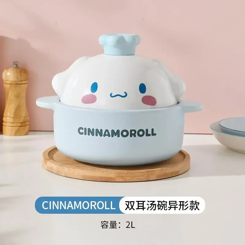 

Sanrio Cinnamoroll Ceramic Pot Kawaii Anime My Melody Casserole Girl Heart Cartoon Cute Stewpot Soup and Rice Casserole Kid Gift