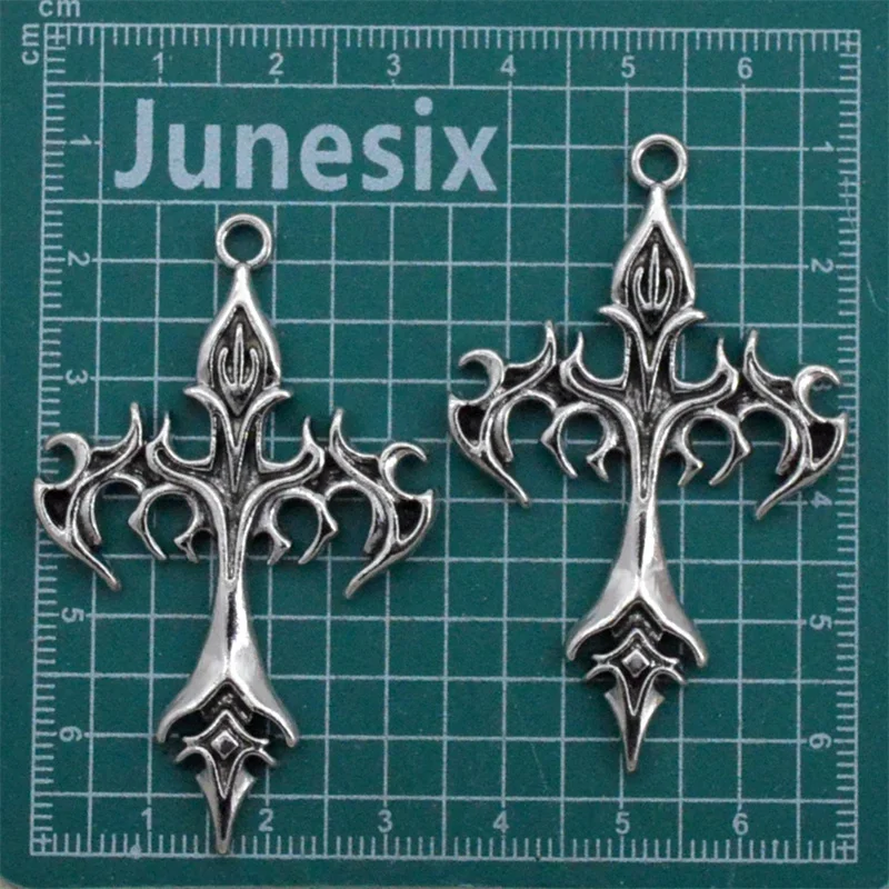 3pcs 35x55mm Alloy Fashion Vintage Flame Cross Charms Gothic Pendant Designer Charms Fit Jewelry Making DIY Jewelry Findings