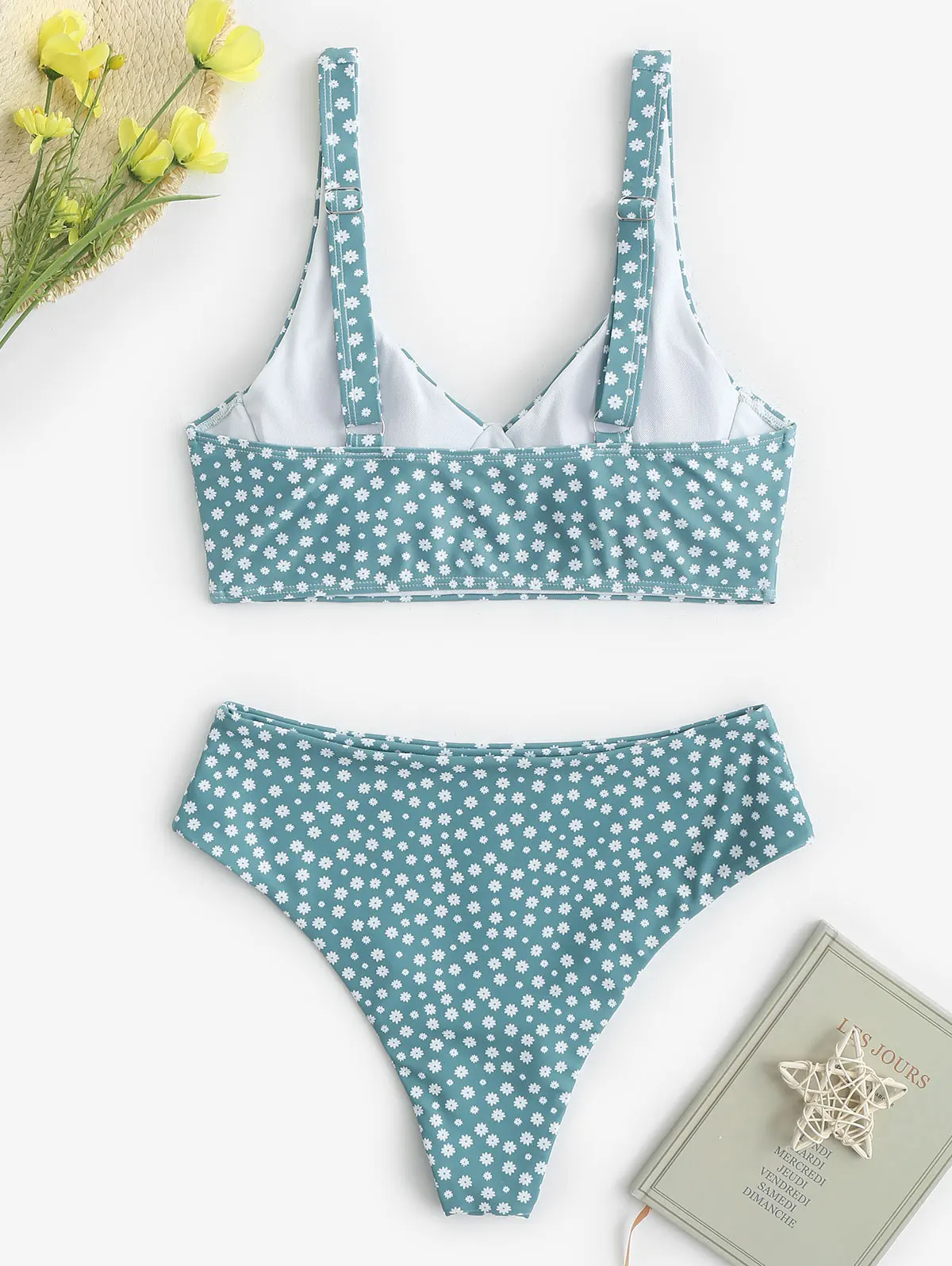 ZAFUL Underwire Ditsy Floral High Waisted Tankini Swimwear