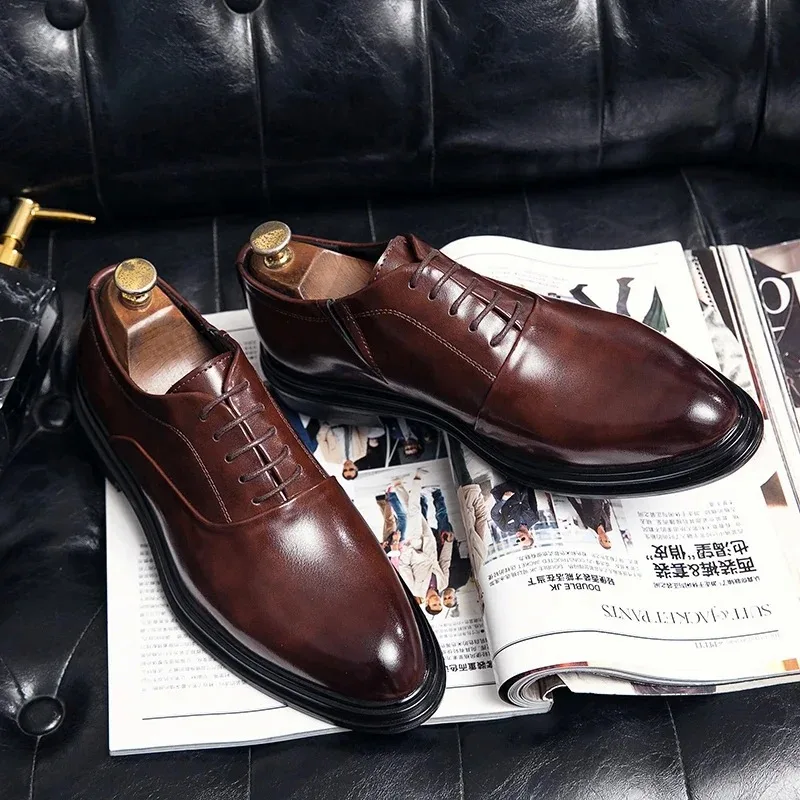 

Men Dress Shoes Classic Business Casual Leather Shoes Luxury Men Wedding Shoe Fashion Leather Formal Shoe Oxford Office Footwear