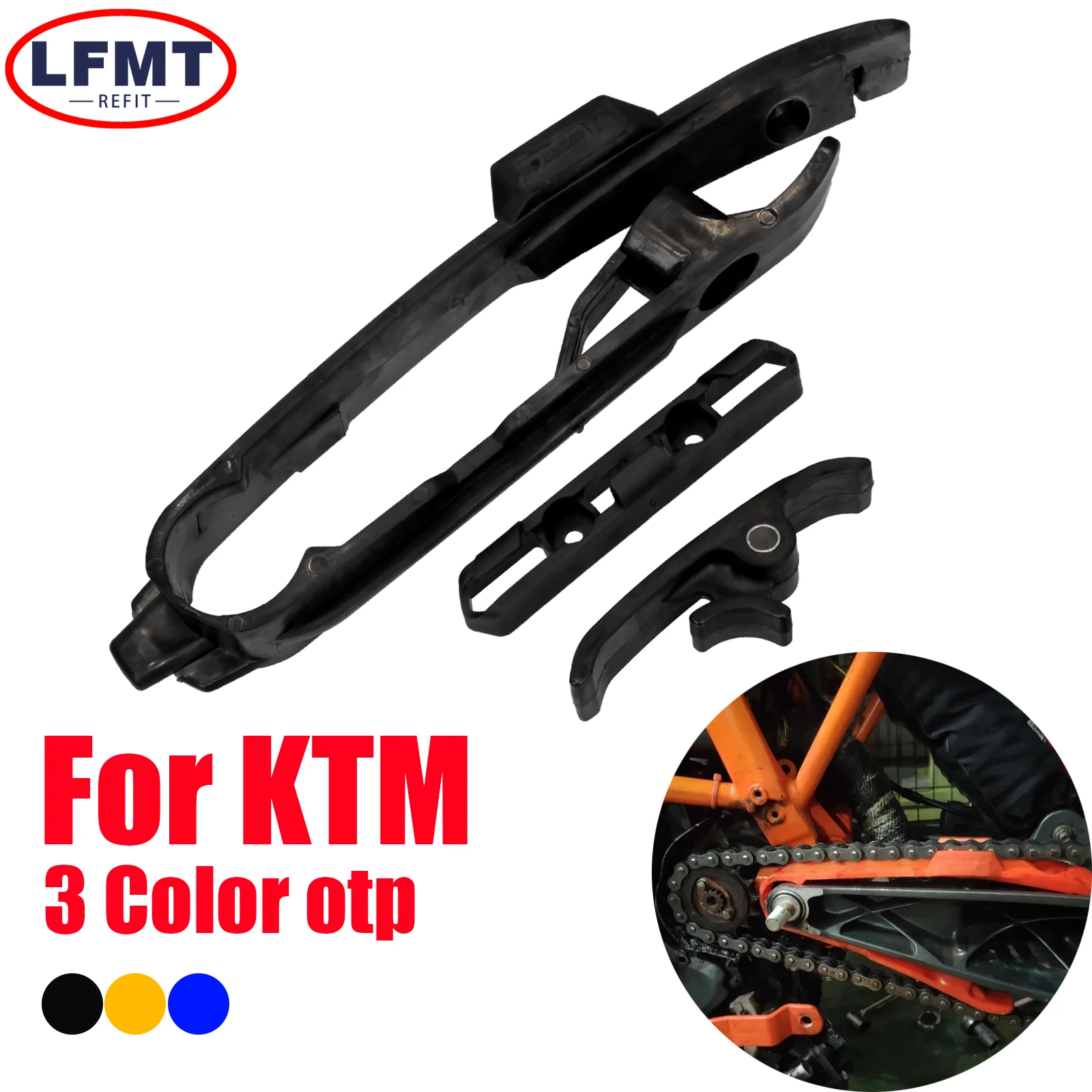 

Motorcycle Swingarm Chain Slider Kit+Chain Guide Brake Hose Clamp For KTM SX XC SXF XCF 125-450 2016-2022 HUSQVARNA FC FX FS TC