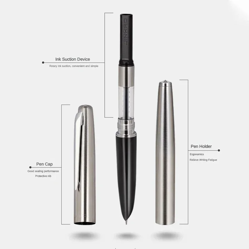 Jinhao 911 Fountain Pen Luxury All-Steel Body Elegant Calligraphy Writiing Ink Pens EF Nib Business School Supplies Stationery