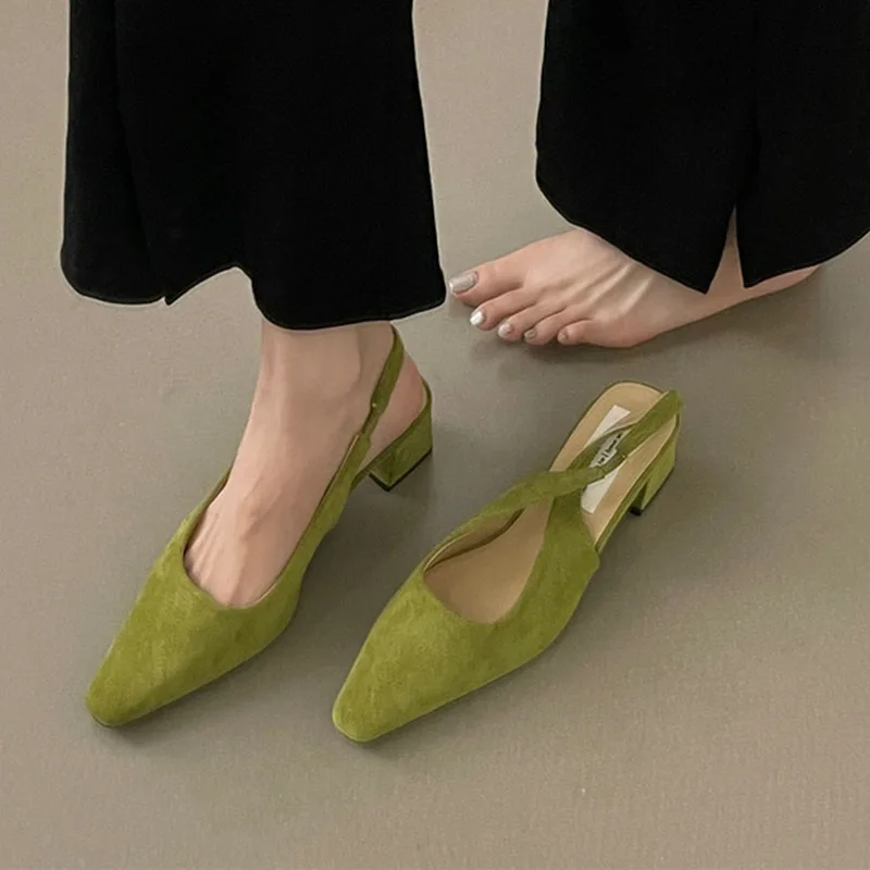 2024 Green Spring New Women Flat Shoes Fashion Green Ladies Casual Slip On Ballerinas Shoes Soft Flat Heel Outdoor Dress Ballet