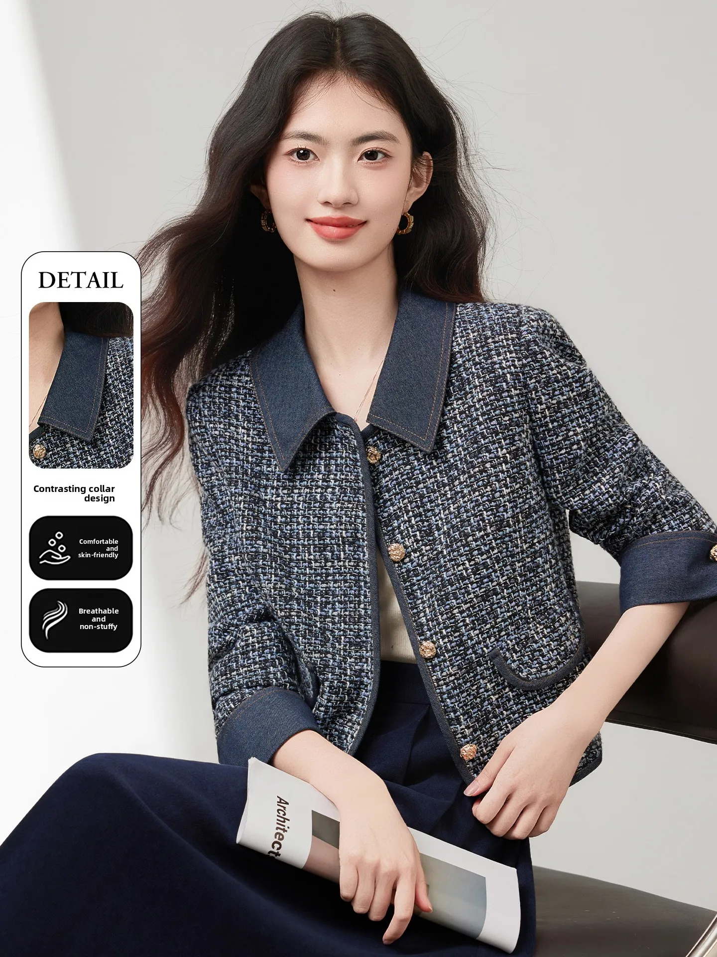 

Xinfeiyu Premium ort Quilted Jaet Women's Loose Casual Sle Spring 2026 Faion Breathable Polyester Fiber Coat