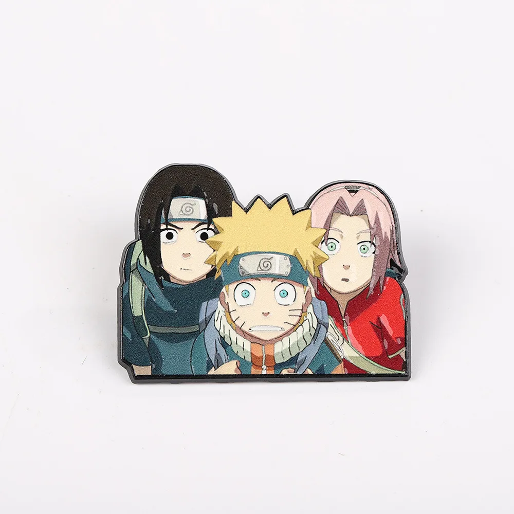 Naruto Anime Enamel Pin Sasuke Kakashi Cartoon Metal Brooch Badge Uchiha Itachi Backpack Pin Accessories Jewelry for Friends