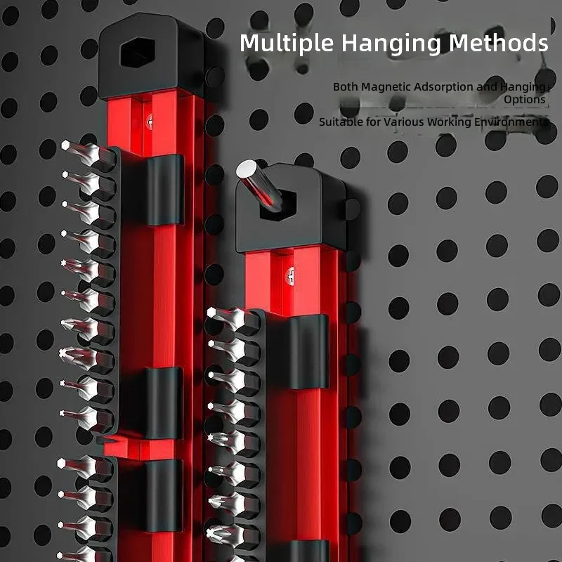 for Screwdriver Bit Storage Strip Plum Hexagonal Handle Storage Box for 6.35mm Socket Heads and Screw Bits Organizer Rack
