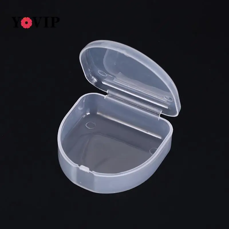 

Transparent Denture Case Organizer Mouthguard Container Plastic Dental Retainer False Tooth Storage Box Holder