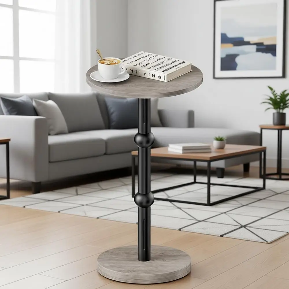 

Space-Saving Round Accent End Table with Metal Legs for Living Rooms and Bedrooms