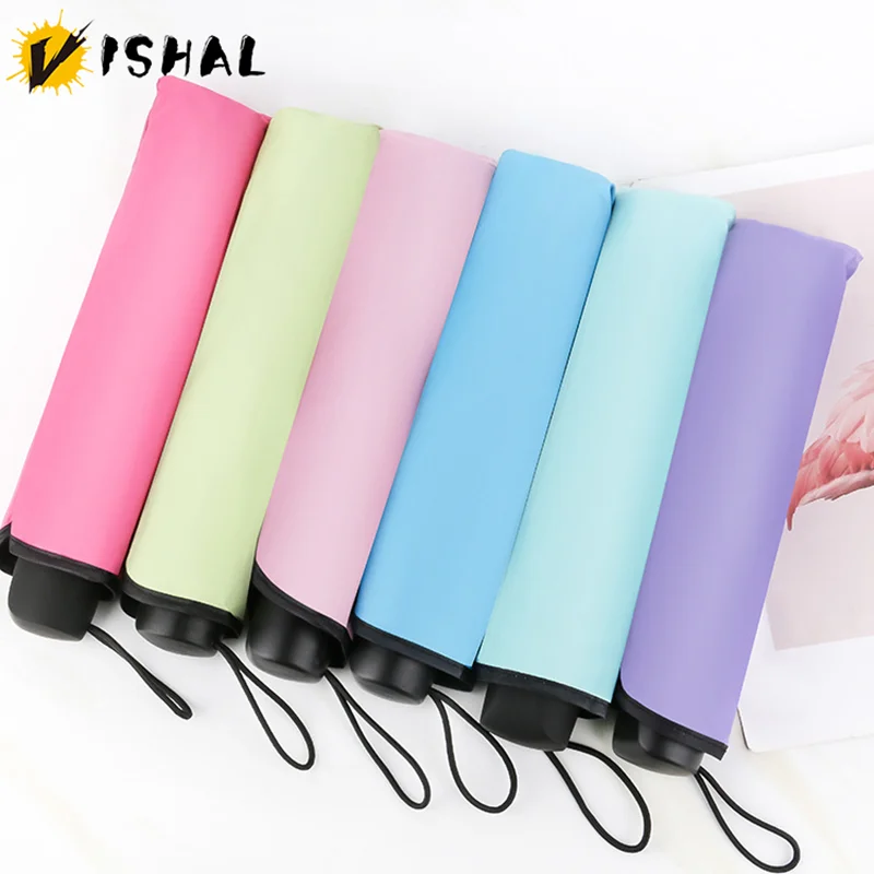 VISHAL Flowering in Water Umbrella for Women Thickened Black Glue Folding Anti-UV Sun/Rain Umbrella Hand Movement Sunshade Tool