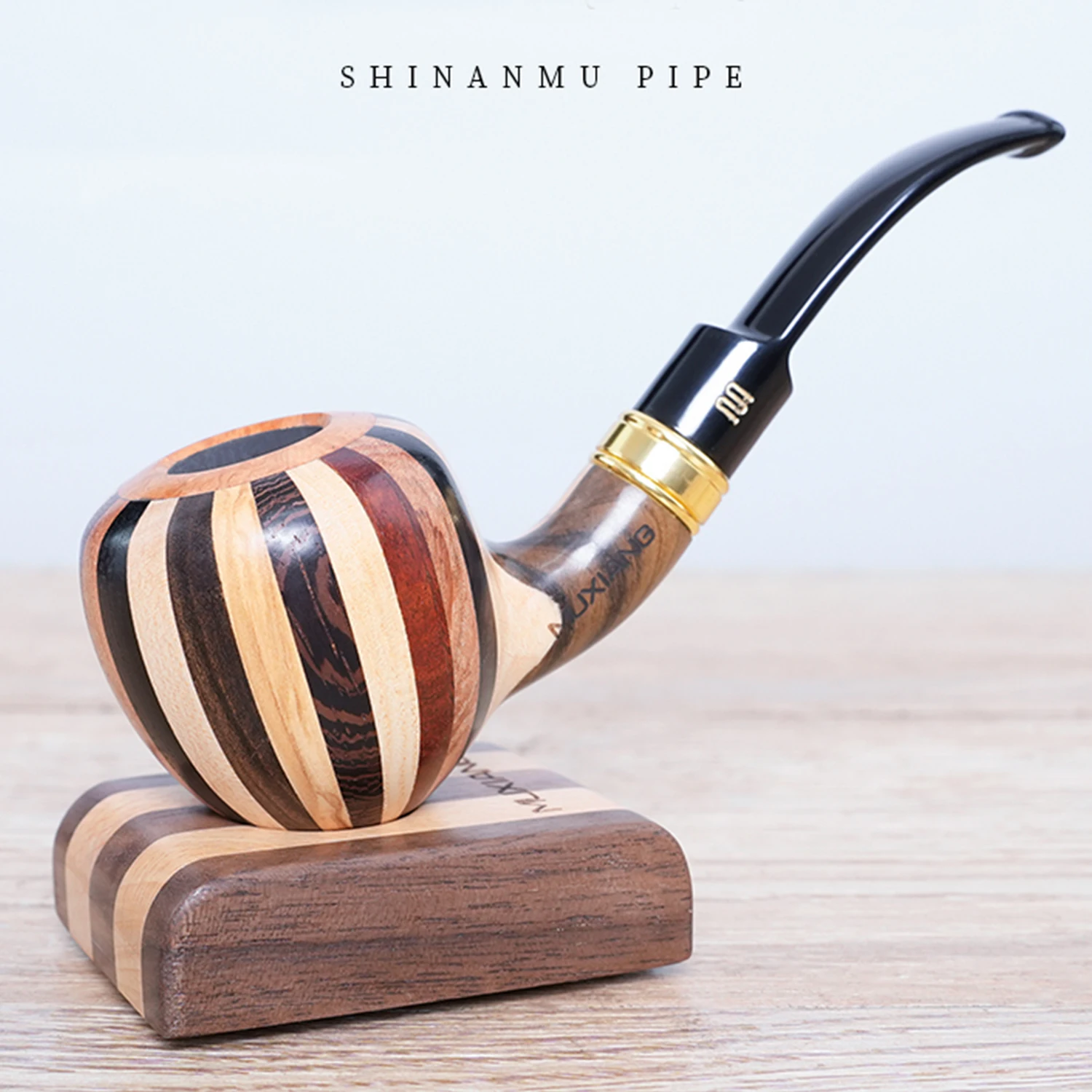 أنبوب التبغ MUXIANG أنبوب خشب براير أنبوب منحوت يدويًا أنبوب ربط الخشب المستورد يحتوي على أنبوب بريار الخشبي الممتاز #1