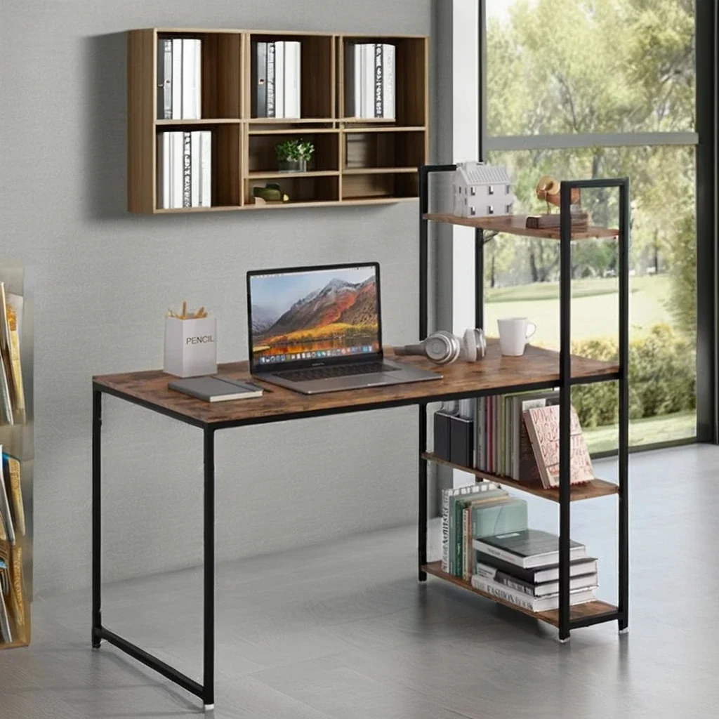 

-Fashion Good Quality Space Saving Modern Simple Office Shelves Study Computer Table Desk