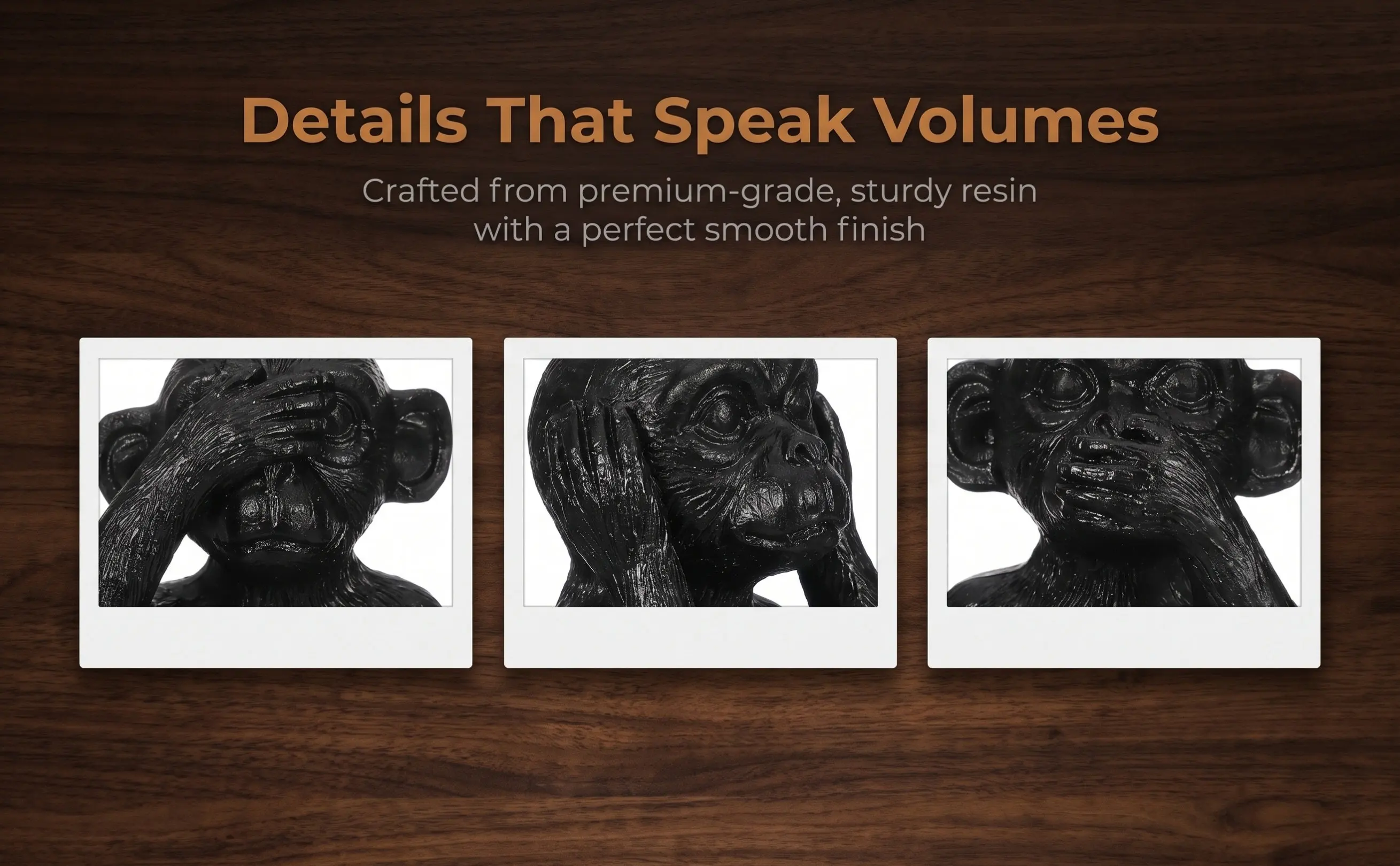 3Pcs Resin Monkey Statues Unique Postures Lovely Desktop Animal Decoration Matching Any Style Small Animal Statue Resin Craft