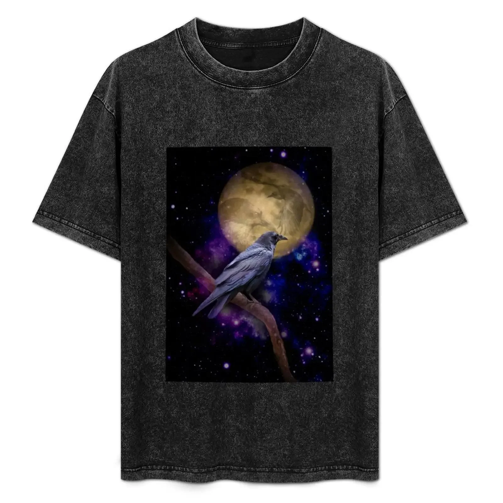 

Raven Moon Mystic Animal Totems Galaxy Universe T-Shirt t shirts for man cotton soft t shirt man designer T-Shirt