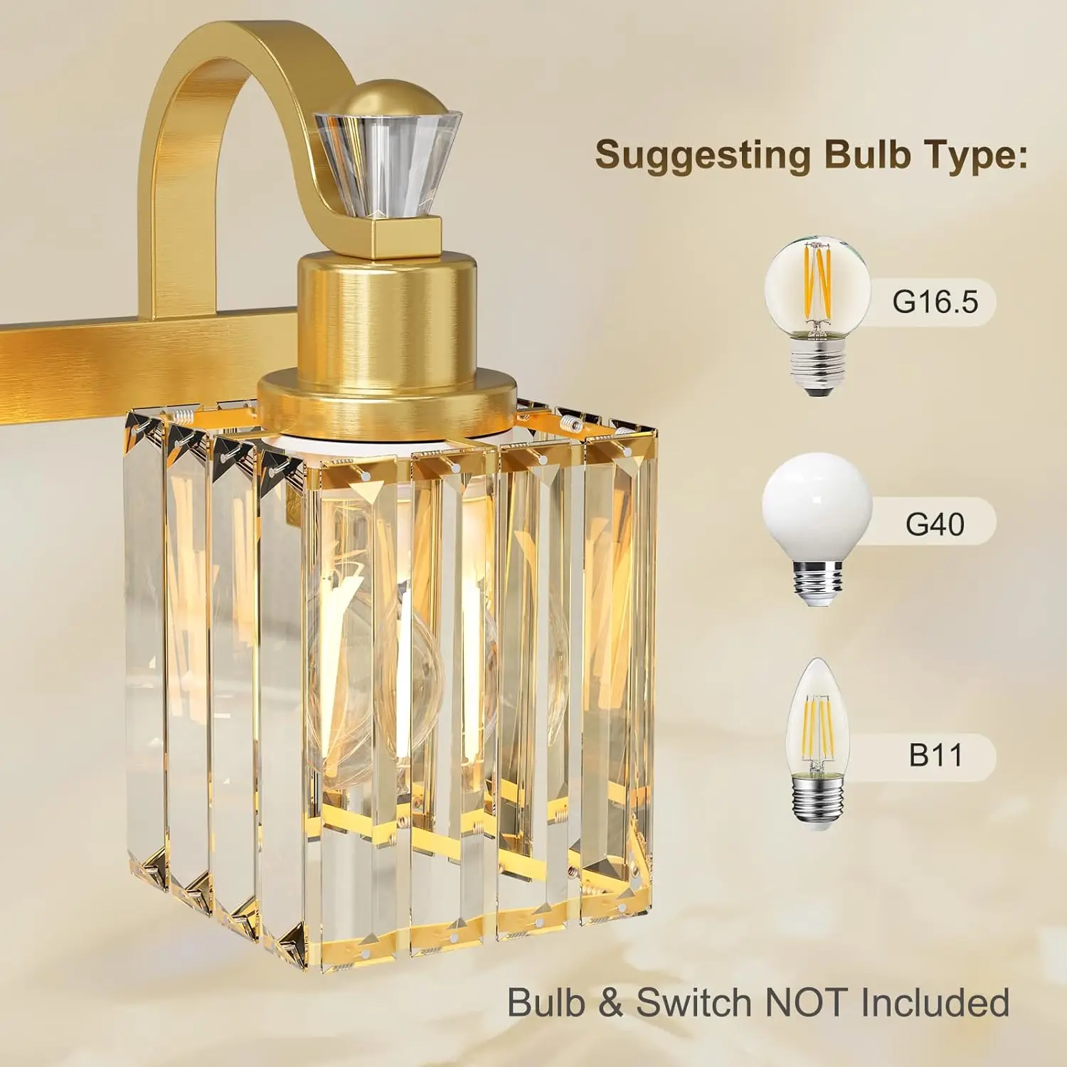 6-Light Gold โมเดิร์นติดผนังโคมไฟโคมไฟคริสตัล Vanity โคมไฟสําหรับห้องน้ําห้องนั่งเล่นห้องโถงกระจก